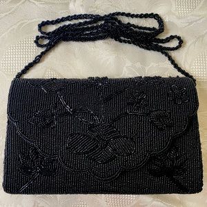 Beautiful Black Beaded Evening Bag